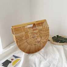 Load image into Gallery viewer, Elegant Female Weave Tote Bag Fashion New High quality Women's Designer Handbag Large Saddle bag Straw Beach Travel bag
