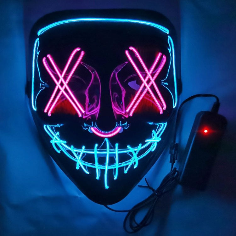 Men's LED Glow Mask V-Shaped Multi-Color PVC