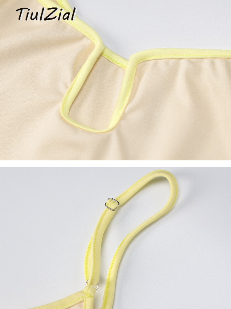 Patchwork Y2K Summer Midi Dress Sleeveless Bodycon Off Shoulder Dress Holiday Club Party