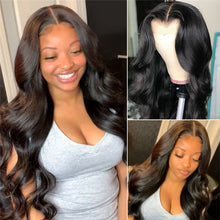 Load image into Gallery viewer, Brown Black Deep Wave Long Hair With Bangs Synthetic Wigs For Women Christmas Heat Resistant Thick Wig Gift
