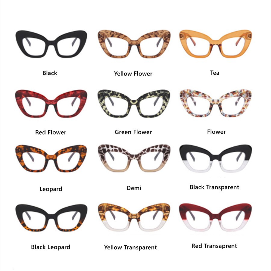 New Fashion Vintage Anti Blue Light Cat Eye Women Glasse Retro Designer Eyeglasse Frame Ladies Ins Trending Clear