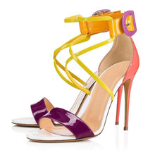 Load image into Gallery viewer, Chinese Handmade Colorful Sweet Prince Party Dress Shoes High Heels Womens Sandals
