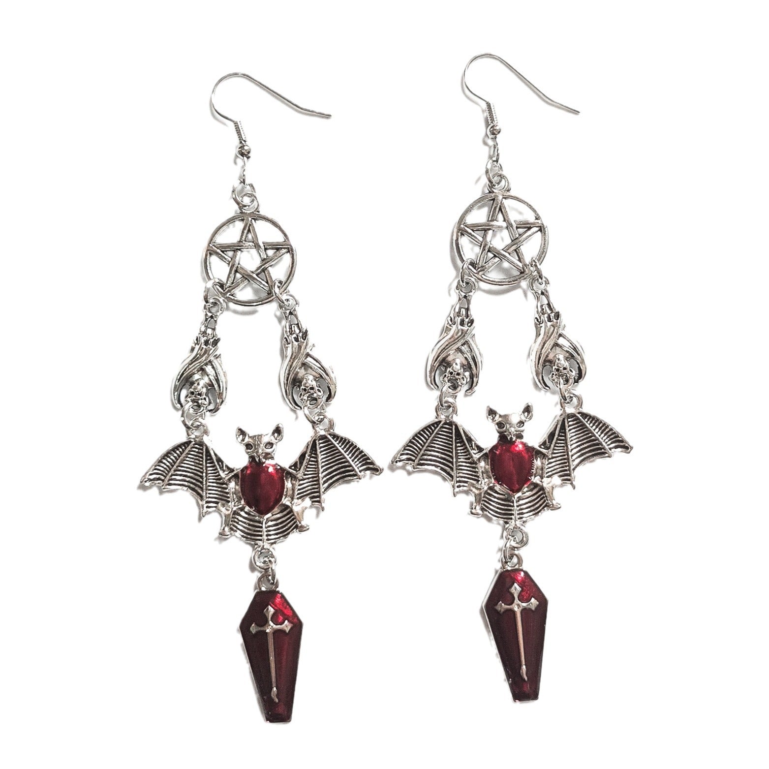 Women's Bat Earrings Black Alloy Gothic Style
