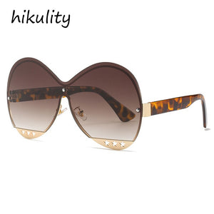 Gradual Color Runway Sunglasses Female Fashion Hollowed Out Five-Star Metal Trend Sunglasses