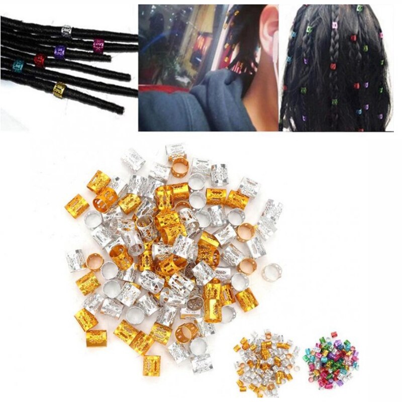 100pcs/7 colors mixed hair bead sets