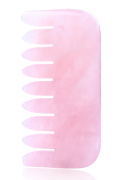 Natural Jade Hair Massager Comb Rose Quartz GuaSha Tool Stone SPA Acupuncture Scraper Board Release Head Pressure Health Care