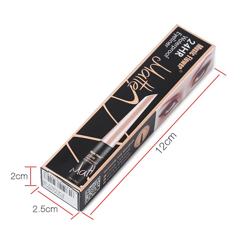 Music Flower Brand Waterproof Liqiud Eyeliner Pencil 24H Long-lasting Matte Eye Liner Delineador Black Eyelid Quick-Dry Makeup