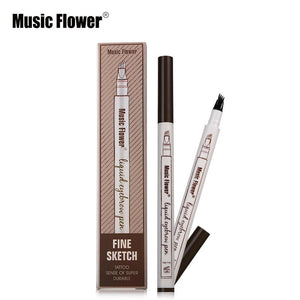 Music Flower Brand Makeup 3 Colors Fine Sketch Liquid Eyebrow Pen Waterproof Tattoo Super Durable Eye Brow