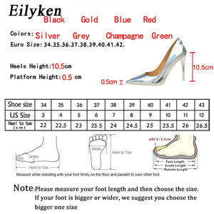 Eilyken New Women Pumps Sexy Fetish Green Red 10.5cm High Heels High Quality Patent Leather Pointed Toe Ladies Office Shoes