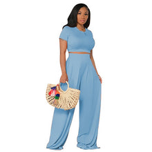 Load image into Gallery viewer, European and American Large Sized Womens Fashion Casual Wide Leg Two Piece Set for Women
