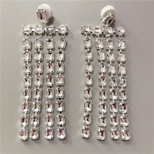 Load image into Gallery viewer, Exaggerated Queen Rhinestone Earrings for Women Fashion Long Letters Pendant Earring Fashion Shiny Party Costume Jewelry
