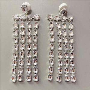 Exaggerated Queen Rhinestone Earrings for Women Fashion Long Letters Pendant Earring Fashion Shiny Party Costume Jewelry