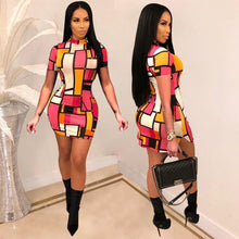 Load image into Gallery viewer, Color Block Mini Dress S-2XL

