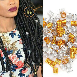 100 Pcs/ 7 Colors Mixed hair bead sets