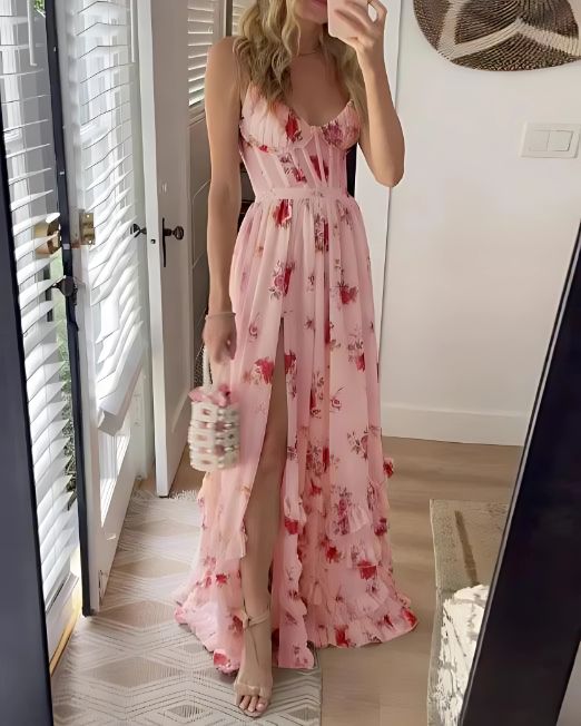 Elegant Women's Lace Floral Midi Dress for Formal Events, Weddings, and Cocktail Parties