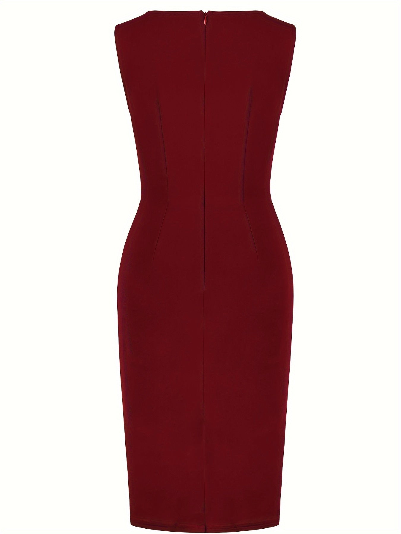 Women's Formal Dress Red Stretch Knit Asymmetrical Hem