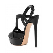 Load image into Gallery viewer, Cross Belt Leather Roman Sandals Womens Slim High Heels Platform High Heels Womens Sandals
