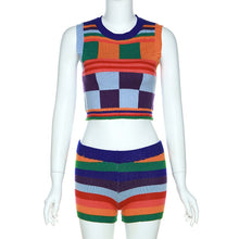 Load image into Gallery viewer, Spring New Women's Fashion Sleeveless Tank Top High Waist Slim Fit Hip Lift Short Knit Set
