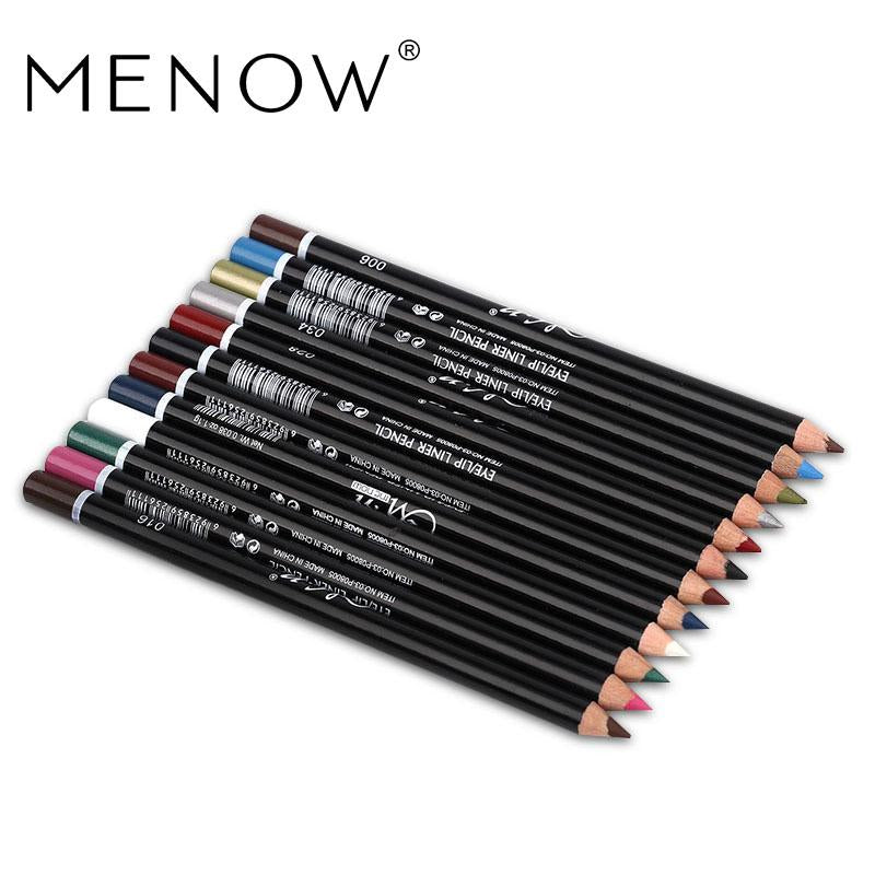 MENOW 12 Colors Eye Make Up Eyeliner Pencil Waterproof Eyebrow Beauty Pen Eye Liner Lip sticks Cosmetics  P08005