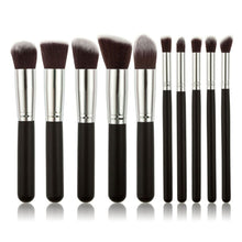 Load image into Gallery viewer, 10 Pcs Silver/Golden Makeup Brushes Set.
