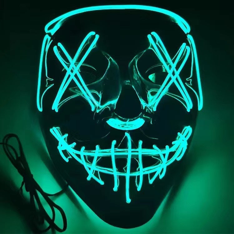 Men's LED Glow Mask V-Shaped Multi-Color PVC