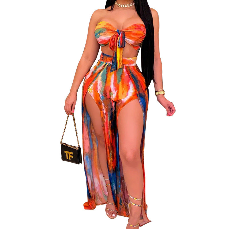 New Product European And American New Summer New Style Printed Sexy Tube Top Two Piece Set