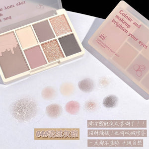 7 Color Eyeshadow Palette Red Wine Glitter Pearly Lasting Acrylic Eyeshadow Palette Korean Eyes Makeup Palette Beauty Makeup