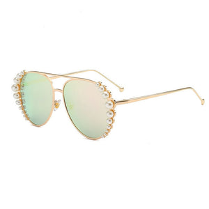 Personality Pearl Sunglasses Women Fashion Sunglasses Driving Sunglasses Ocean Sheet Glasses