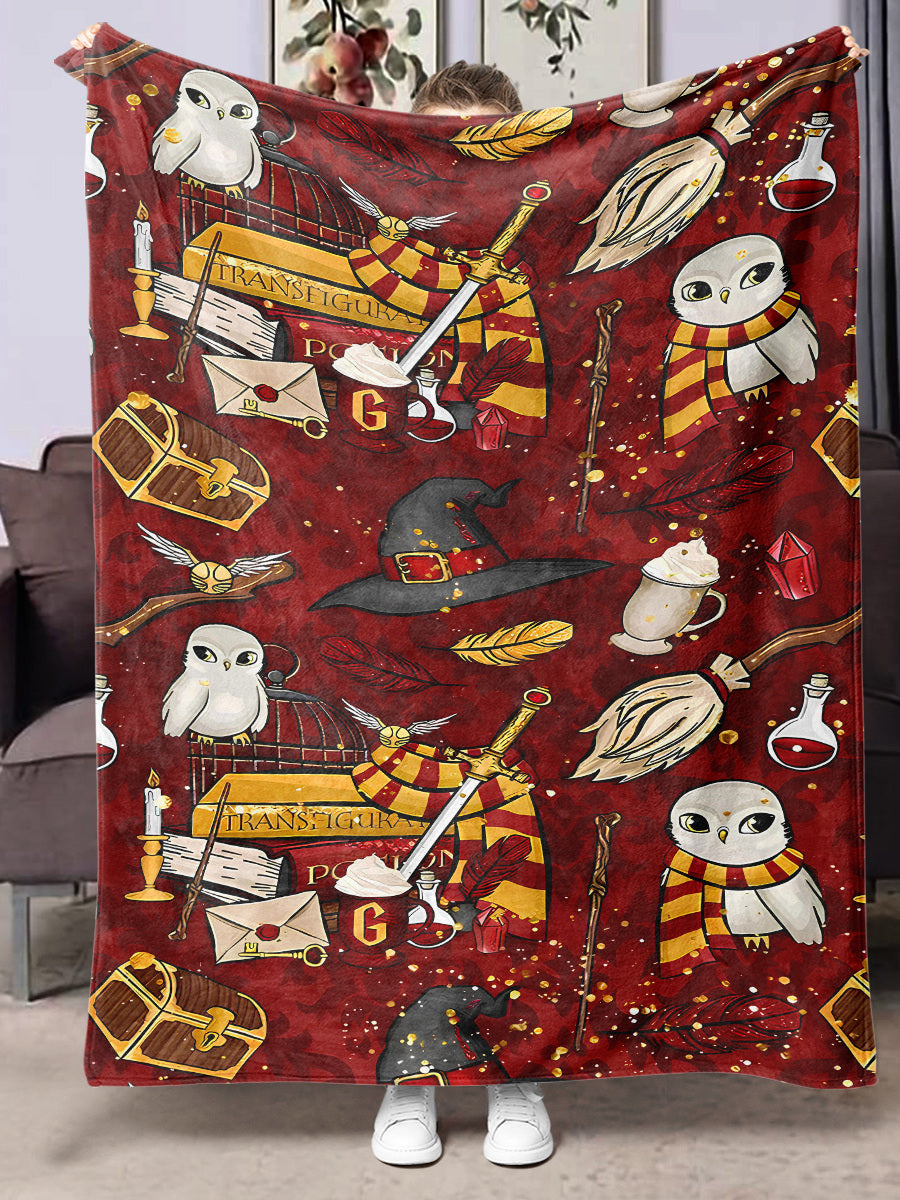 Halloween Flannel Blanket Black Geometric Polyester Multi-Size