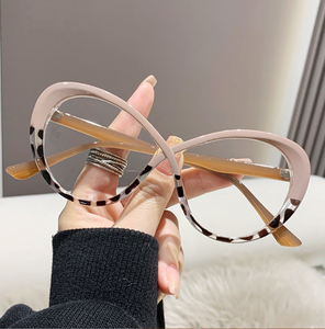 Fashion new color changing anti blue light glasses women trendy oval color contrast stitching glasses frame