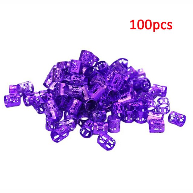 100 Pcs/ 7 Colors Mixed hair bead sets