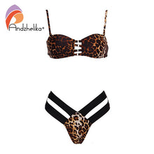 Load image into Gallery viewer, Andzhelika Sexy Yellow Bandeau Bikini Women Swimsuit Bandage Bikini Set Low Waist Brazilian Beach Bathing Suit Swimwear Monokini
