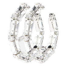 Load image into Gallery viewer, Luxury Crystal Large Geometric Round Hoop Earrings Dinner Jewelry for Women Rhinestone Pendant Ring Circle Earrings Accessories

