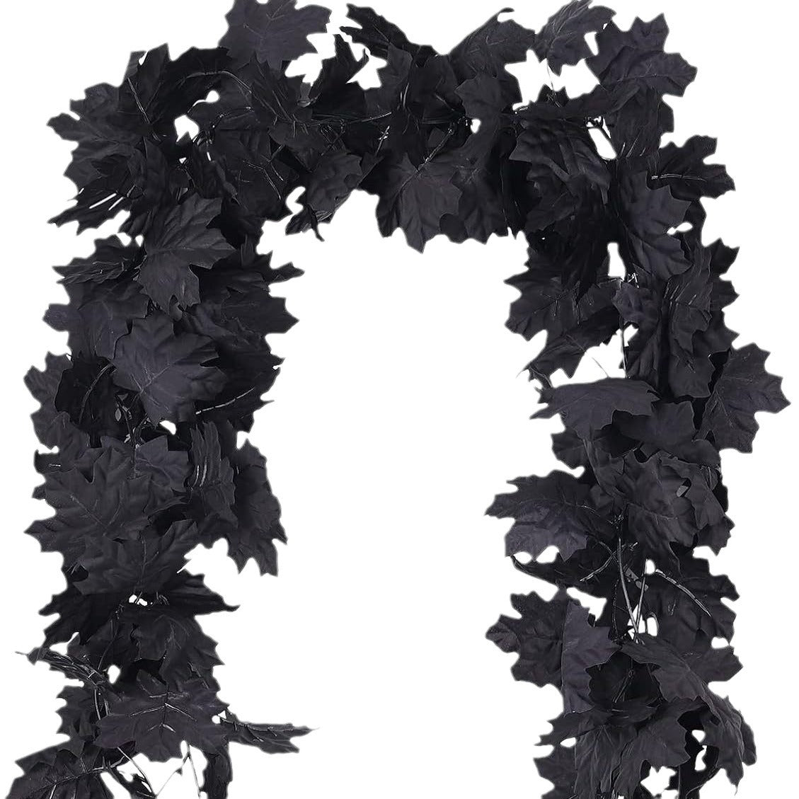 Halloween Decorative Canes Black Silk 1.7m Maple Leaves