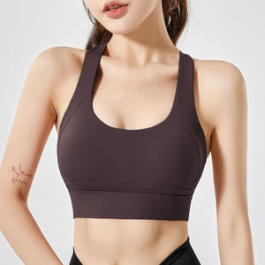 Integrated Fixed Cup Sports Bra, Shockproof Womens High Strength Running Fitness Bra, Wearing A Beautiful Back Yoga Vest