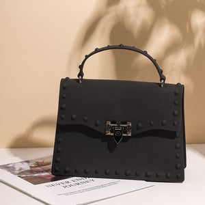 Fashion modern Ladies square mini Jelly HandBags Women punk Waterproof Chain purse Pvc Girls cool shoulder bag