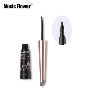 Music Flower Brand Waterproof Liqiud Eyeliner Pencil 24H Long-lasting Matte Eye Liner Delineador Black Eyelid Quick-Dry Makeup