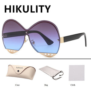 Gradual Color Runway Sunglasses Female Fashion Hollowed Out Five-Star Metal Trend Sunglasses