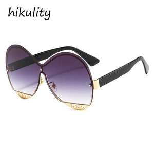 Gradual Color Runway Sunglasses Female Fashion Hollowed Out Five-Star Metal Trend Sunglasses