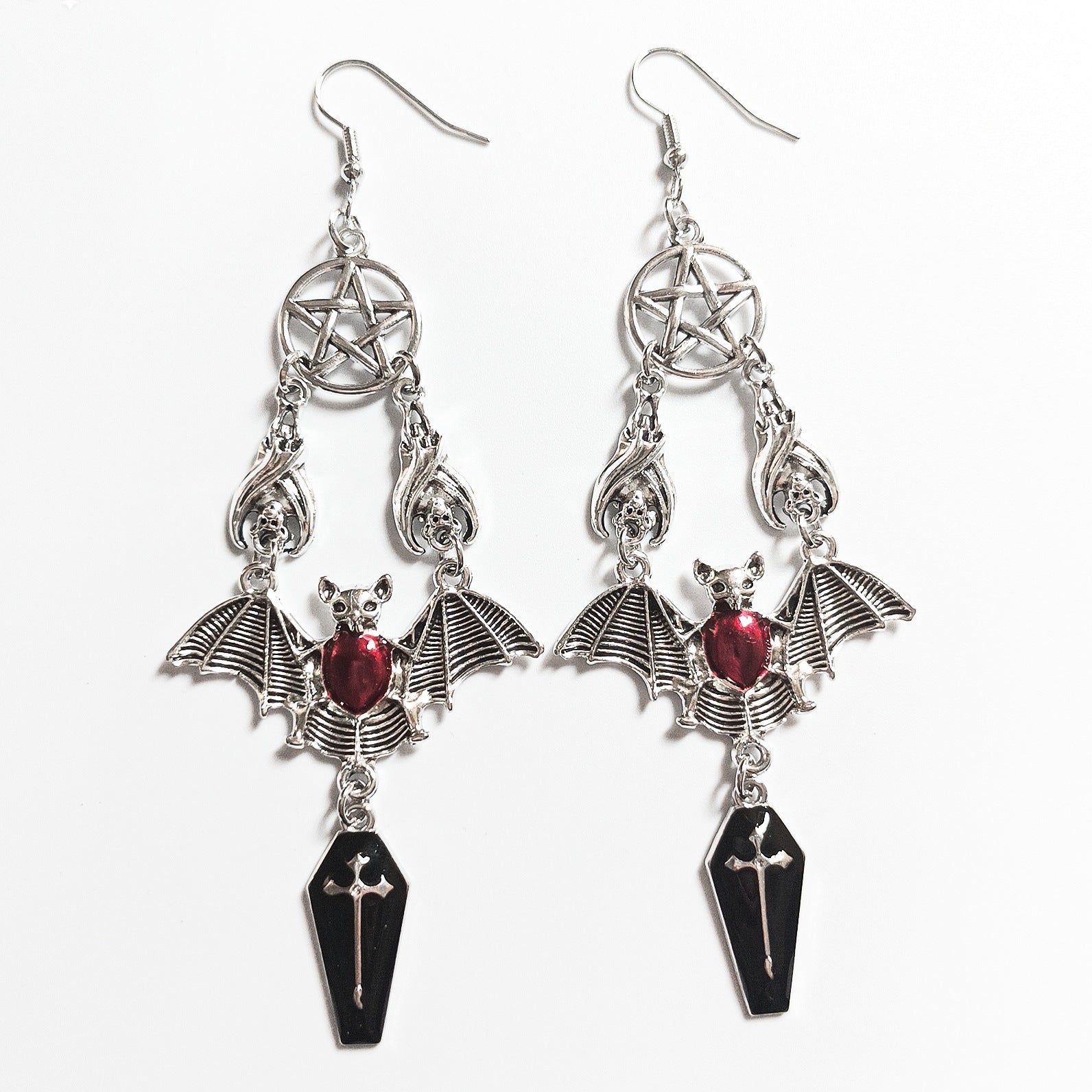 Women's Bat Earrings Black Alloy Gothic Style