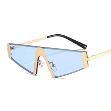 Load image into Gallery viewer, Fashion Triangle Sunglasses Women Men Shield PC Color Lens Alloy Metal Frame Luxury Brand Designer Elegant Sun Glasses
