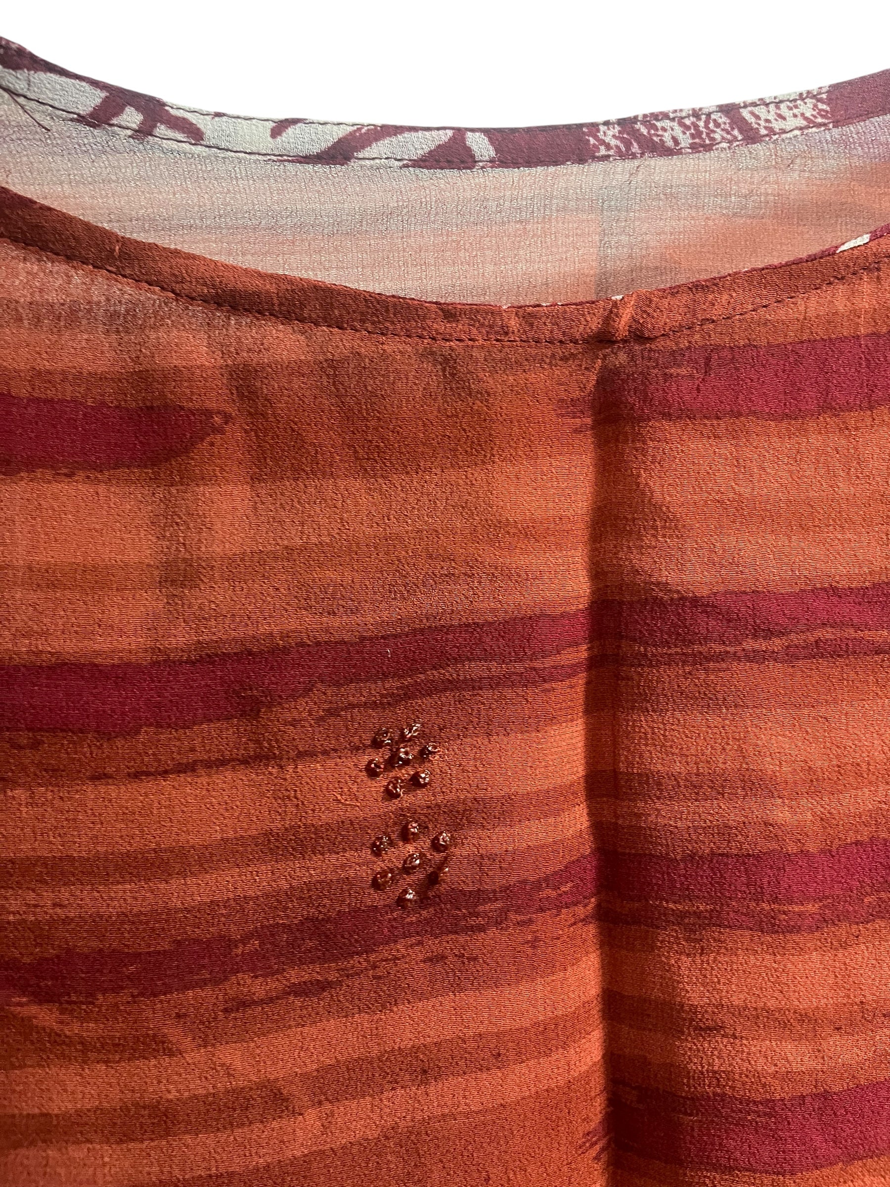 FINAL SALE PRG5704 Sheer Avatar Pure Silk Side Slit Top