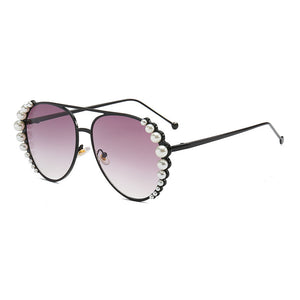 Personality Pearl Sunglasses Women Fashion Sunglasses Driving Sunglasses Ocean Sheet Glasses