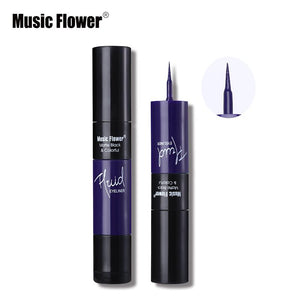 Music Flower Matte Black & Colorful 2 In 1 Waterproof Liquid Eyeliner Pen Makeup Fast Dry Smooth Long Lasting Charm Eyes Liner