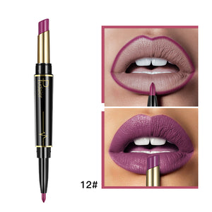 Matte Lipstick Wateproof Double Ended Long Lasting Lipsticks Brand Lip Makeup Cosmetics Nude Dark Red Lips Liner Pencil