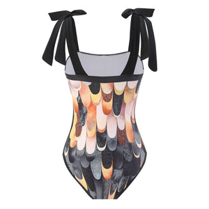 Sexy Fashion One Piece Swimsuit Skirt Summer Women Vintage Print Swimwear Beachwear Summer Dress Monokini Bath Suit