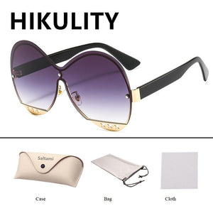 Gradual Color Runway Sunglasses Female Fashion Hollowed Out Five-Star Metal Trend Sunglasses