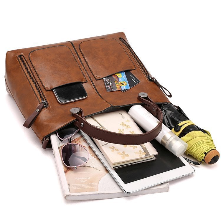 Women's Shoulder Bag Black Medium Leather