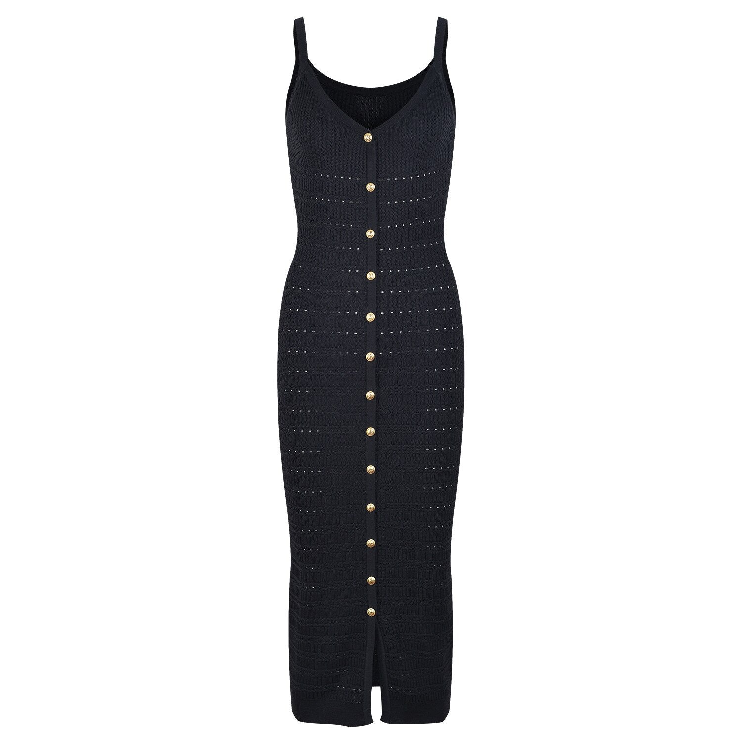 Spring New In Knitwears 2023 Luxury Designer Gold Buttons V-neck Long Sleeve Knitted Sweater Women Casual White Black Cardigans