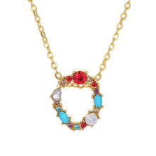 Load image into Gallery viewer, 26 Letters alphabet necklace personality simple inlaid color diamond zircon pendant
